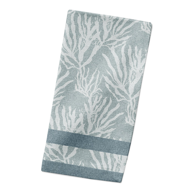 Serviette rectangulaire Whately, Blanc / bleu