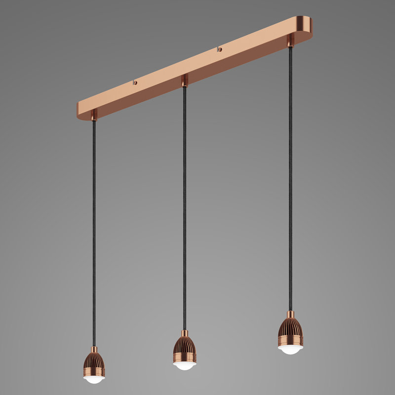 Casper 3 - Light LED Kitchen Island Pendant, Copper