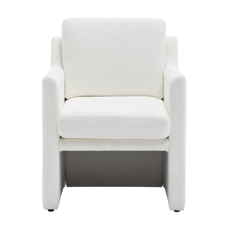 Serena Fully Upholstered Accent Chair - Cream Performance Boucle, Cream Polyester