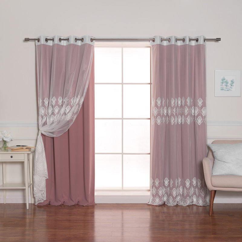 Brunonas Blackout Curtains / Drapes, 52"W x 84"L, Mauve