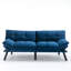 Lit pliant bleu marine convertible avec réglage, lit chaud et relaxant pour les petits espaces.