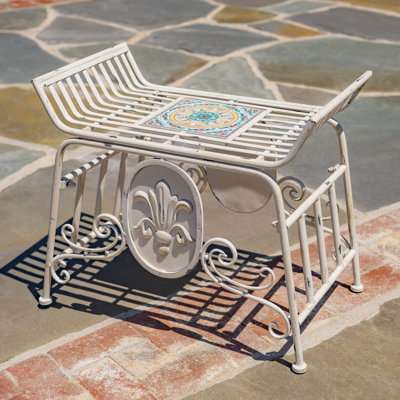 Atlantis Collection Backless Mosaic Metal Chair - Poseidon