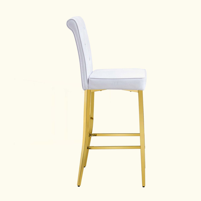Ensemble de 2 tables de bar et tabourets de bar à hauteur fixe en verre Modern