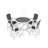 Set Of 5 Patio Bar Table Set, Bar Table & Stools Set