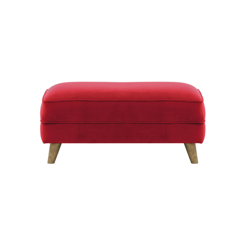 Conrad 100cm Wide Rectangle Solid Colour Ottoman, Red