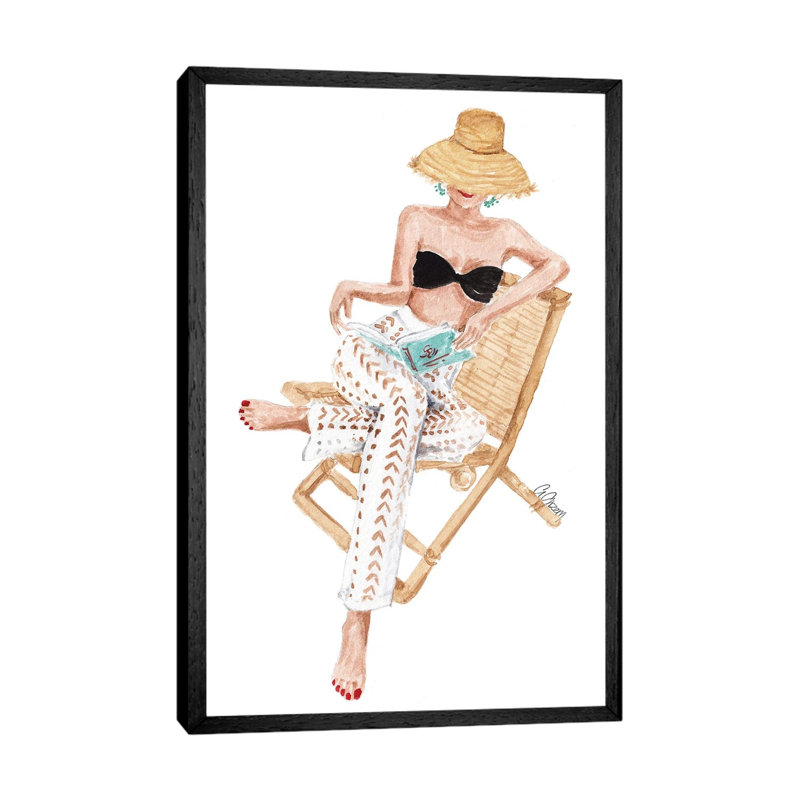 Summer Book by Style Of Brush - Gallery-Wrapped Canvas Giclée on Canvas, 66.04 cm H x 45.72 cm W, Black Framed