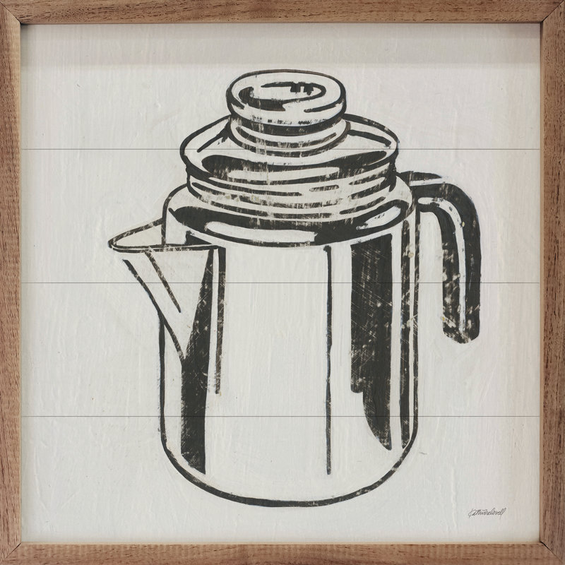 Cafetière rétro par Kathrine Lovell, H 24 po x l 24 po x P 1 po
