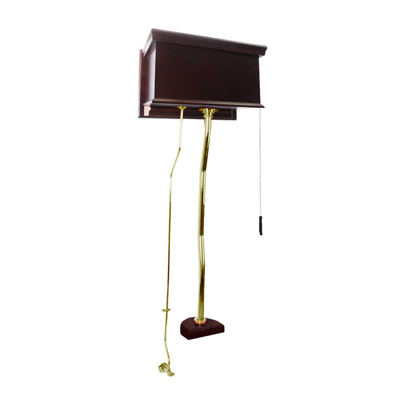 Trousse de conversion de toilette à chaîne haute pour réservoir en Z, Chêne foncé