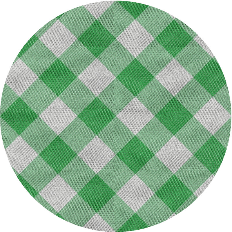 Gingham Indoor Rug, Round 5'