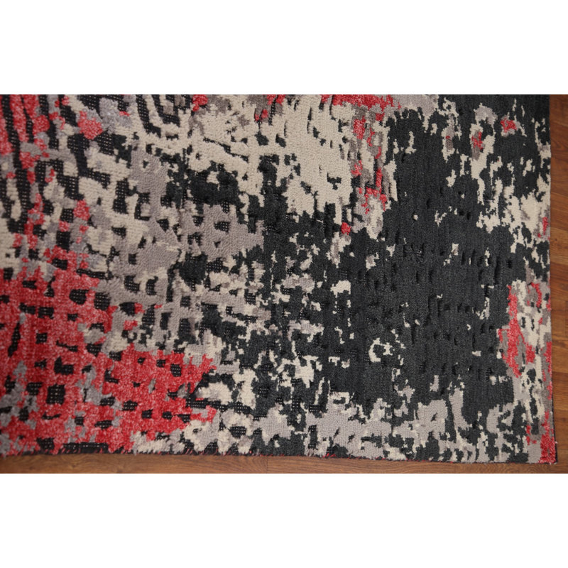 Tapis abstrait en laine fait à la main