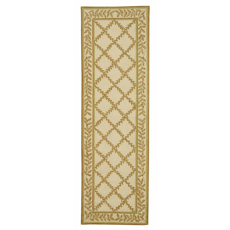 Tapis floral en laine crocheté à la main Jonsson, Tapis de couloir 2 pi 6 po x 8 pi