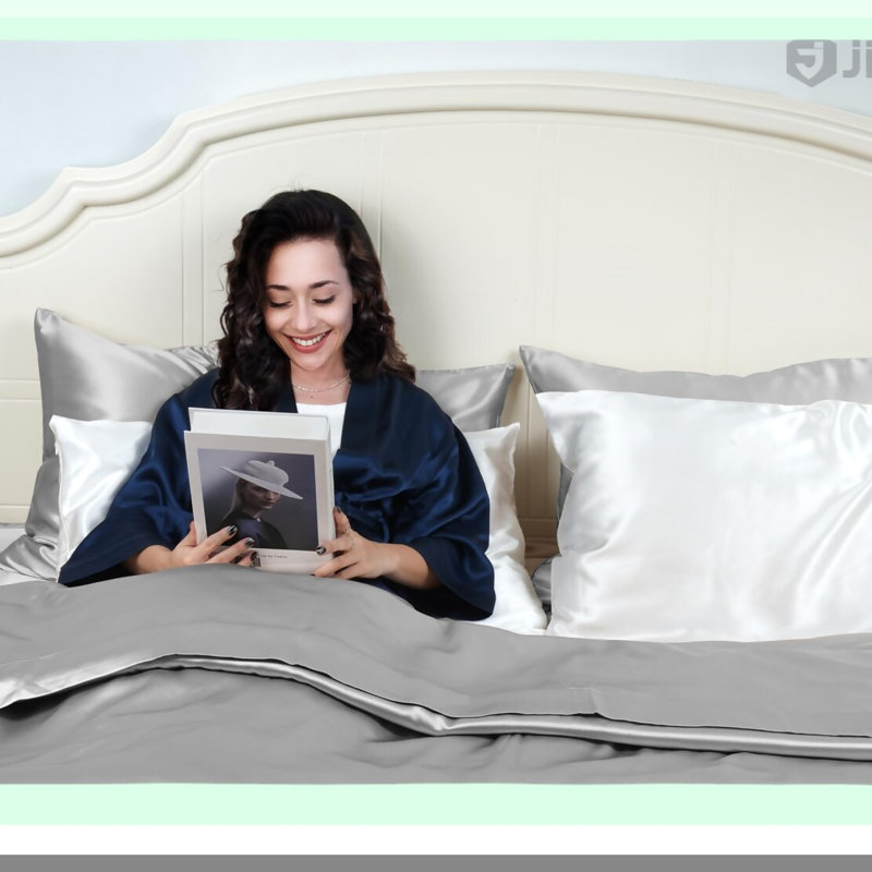 PureSilk Haircare Pillowcase - 100% Mulberry Silk & 22 Momme Natural Silk Pillow Cover with Zipper. Luxurious Gift in Silver Standard Size 20''x26''.