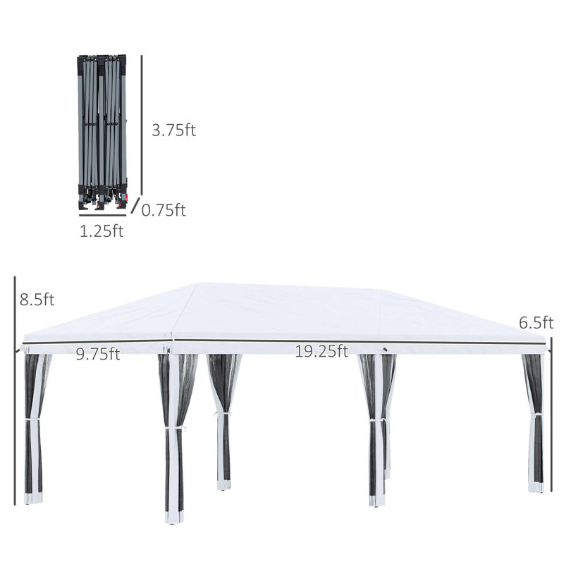 Tente avec auvent Pop Up Outsunny