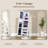 3-in-1 Rotating Floor Jewellery Mirror Cabinet with Storage Shelves-1570658802