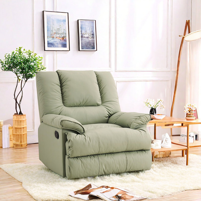 Fauteuil inclinable pivotant en similicuir Noletta, Vert