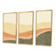 «Minimalistic Retro Landscape II», reproduction de cadre flottant sur toile 3 pièces-893776722-893776721