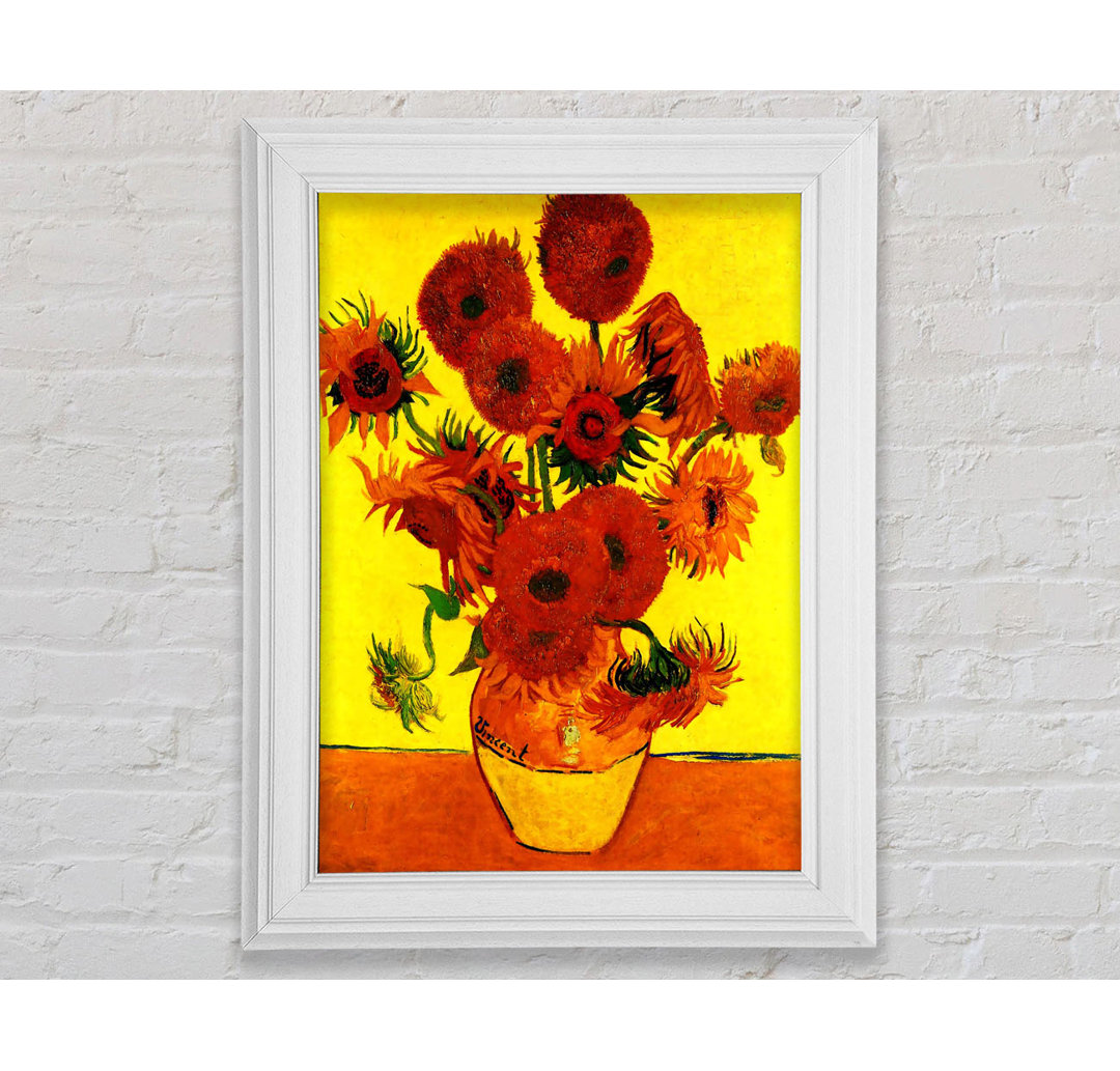 Gerahmtes Leinwandbild Van Gogh Stilleben Vase mit fünfzehn Sonnenblumen 3