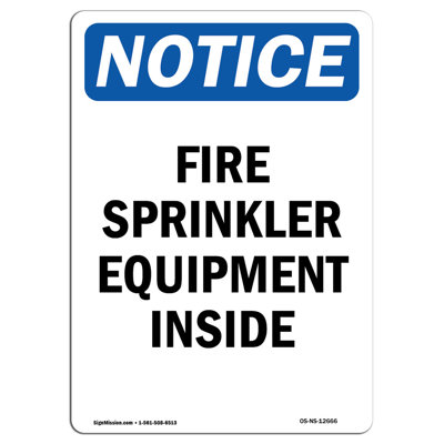 Fire Sprinkler Equipment Inside Sign