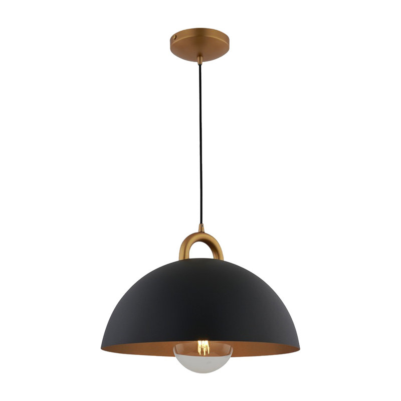 Luminaire suspendu 1 lumière Rembert - l 19,5 po - noir - laiton rouille Rembert, Laiton rouillé / noir, Noir