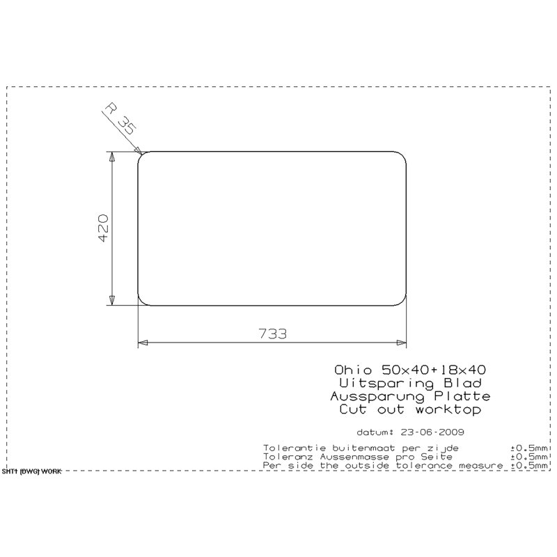 75cm x 44cm Kitchen Sink