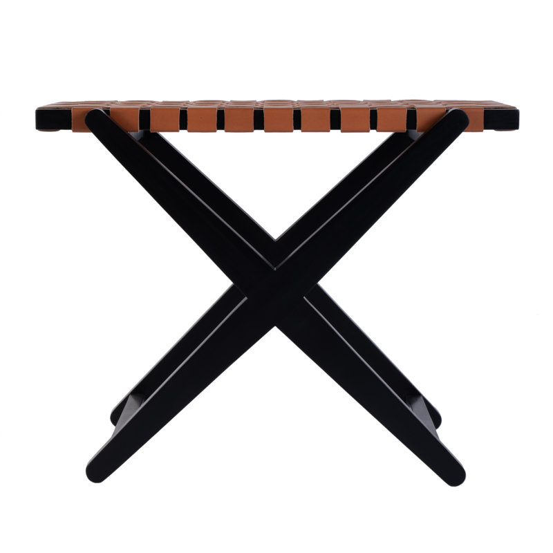 Cipriani Leather Luggage Rack, Orange/Black