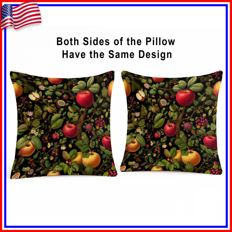 Coussin Apples, 18 x 18 inches