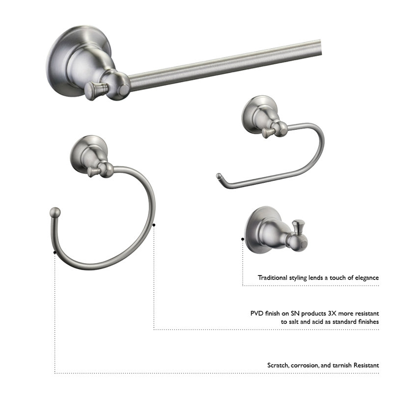 Satin Nickel Traditional Wall-Mounted Toilet Paper Holder