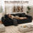 Boneless 102"Compression Boneless Sofa, Convertible Folding Cloud Couch, Soft Chenille, No Assembly Required-144582523