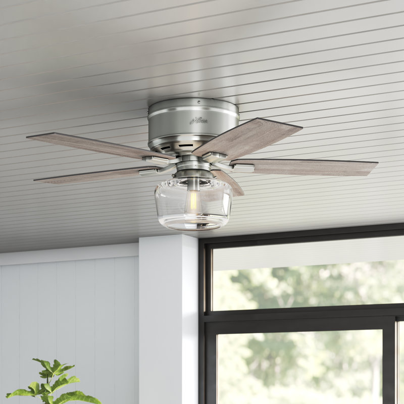 44" Bennett 5 - Blade Standard Ceiling Fan with Remote Control and Light Kit Included, Brushed Nickel