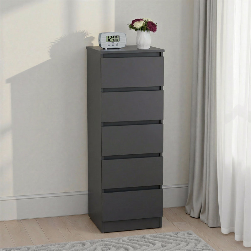 40cm W 5 - Drawer Chest of Drawers, Grey