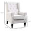Siège élégant, blanc crème, rehaussant le décor de la pièce, fauteuil blanc crème avec capitonnage profond, pieds, pour la maison