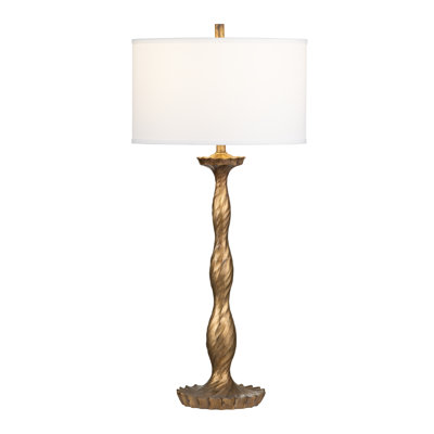 40.5" Resin Table Lamp With White Shade