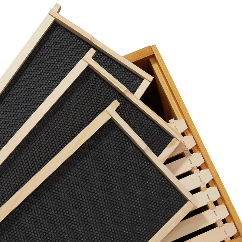 Honey Keeper 3-Tier Wooden Beehive Kit with Waxed Foundations