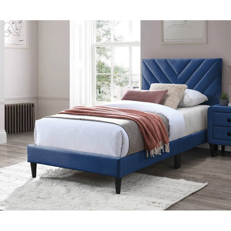 Lit simple Sylvia Tad, Simple, Bleu marine