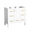 Meuble-lavabo de 36 po sans lavabo, armoire de rangement en bois massif, meuble-lavabo autoportant avec 5 tiroirs et portes à fermeture douce