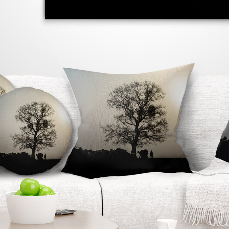Coussin décoratif à l’arbre en soleil frosty spring, 18 po x 18 po