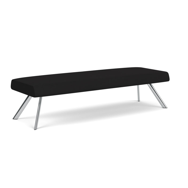 Banc de réception Willow, Noir Visite Libre - tissu uni, Chrome
