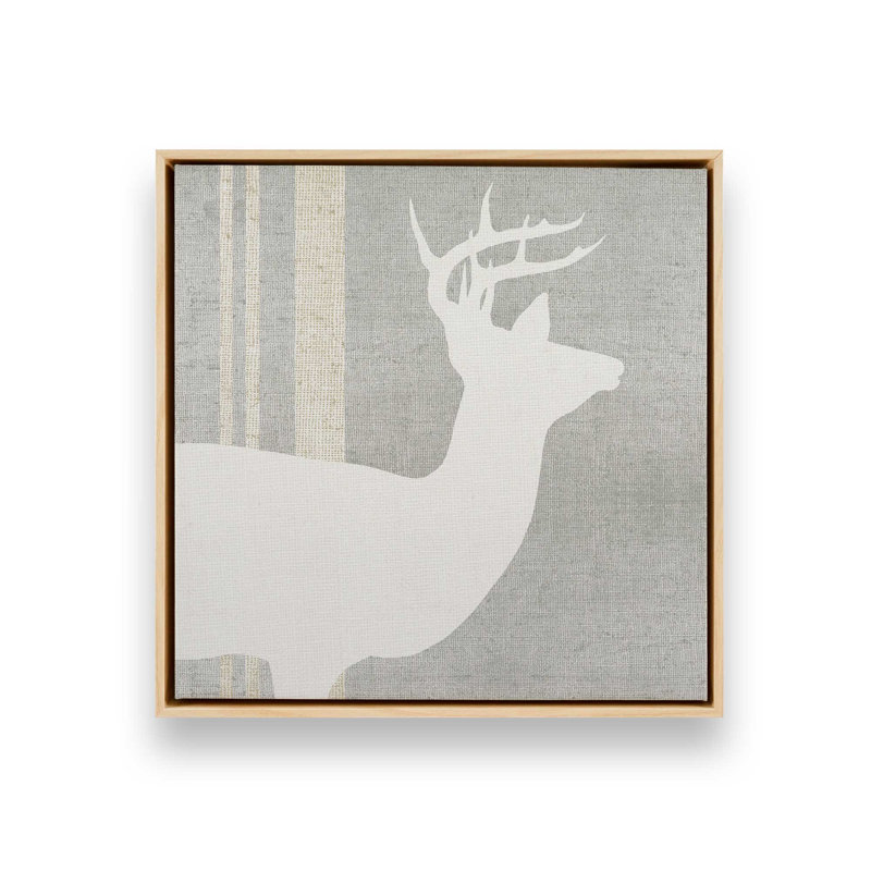 Antlered Silhouette I, reproduction sur toile dans un cadre, H 24,75 po x l 24,75 po, Érable américain
