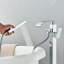 Robinet de baignoire autoportant en chrome Modern Luxury - Robinet de baignoire à fixation au sol avec pomme de douche à main pour salle de bain