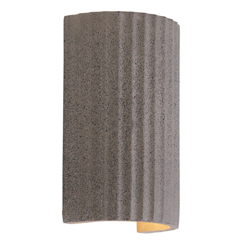 Lesher Ceramic Flush Mounted Sconce, Black