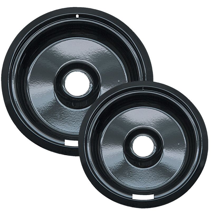 2 Piece Cooktop Style F Canadian Plug-in Electric Range Drip Pan Set, Black