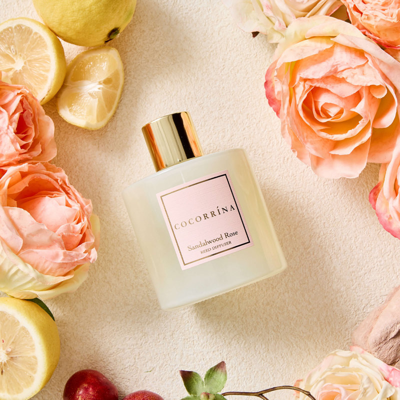 Ensemble de diffuseur à roseaux COCORRIVA, Bois de santal rose