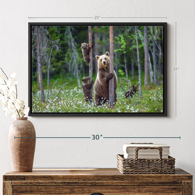 Animal «Bears In Forest», art mural, H 17 po x l 25 po