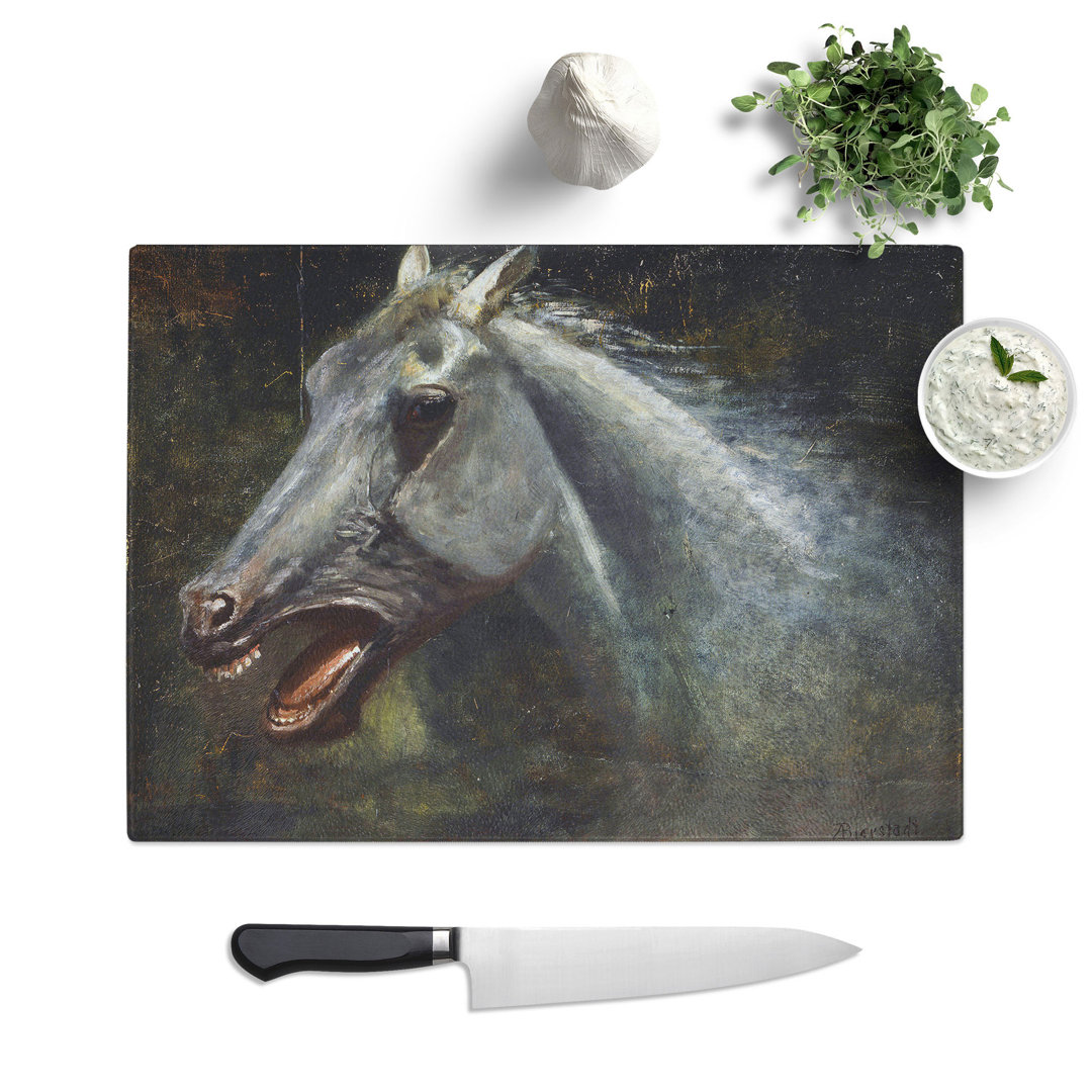 A Wild Stallion by Albert Bierstadt Chopping Board
