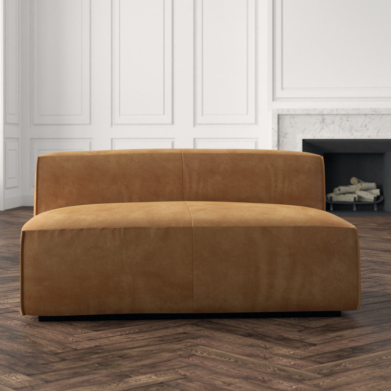 Cleon Loveseat, Camel Genuine Leather