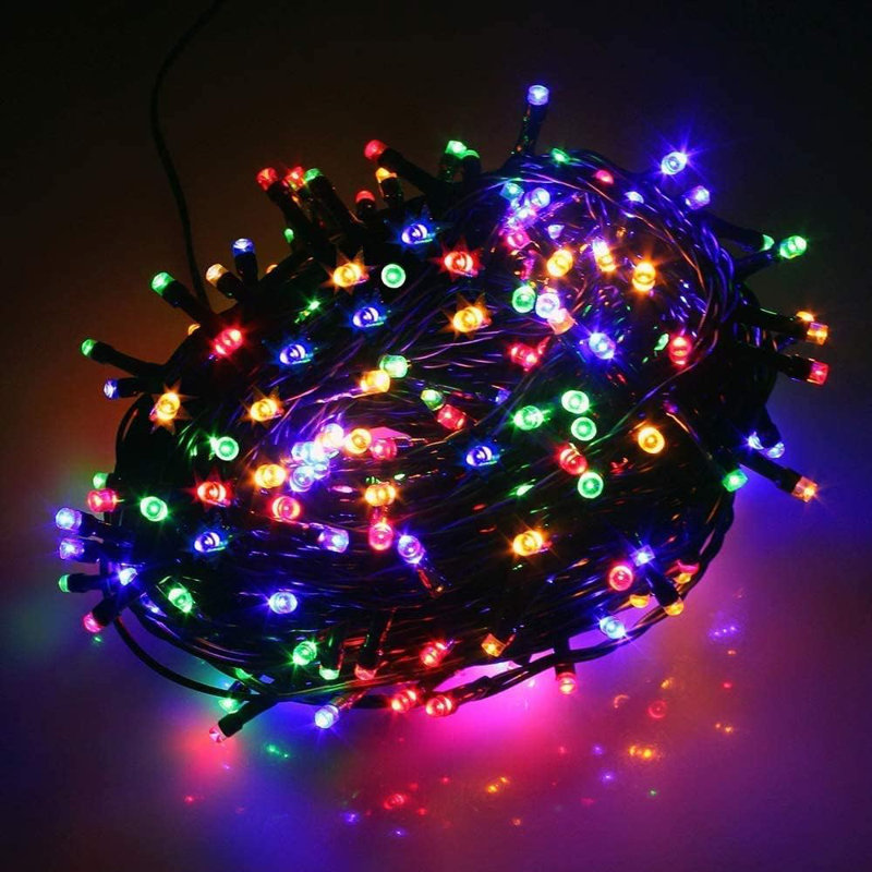 LED Indoor / Outdoor String Lights, Multicolour, 3cm H x 18cm L x 4cm D