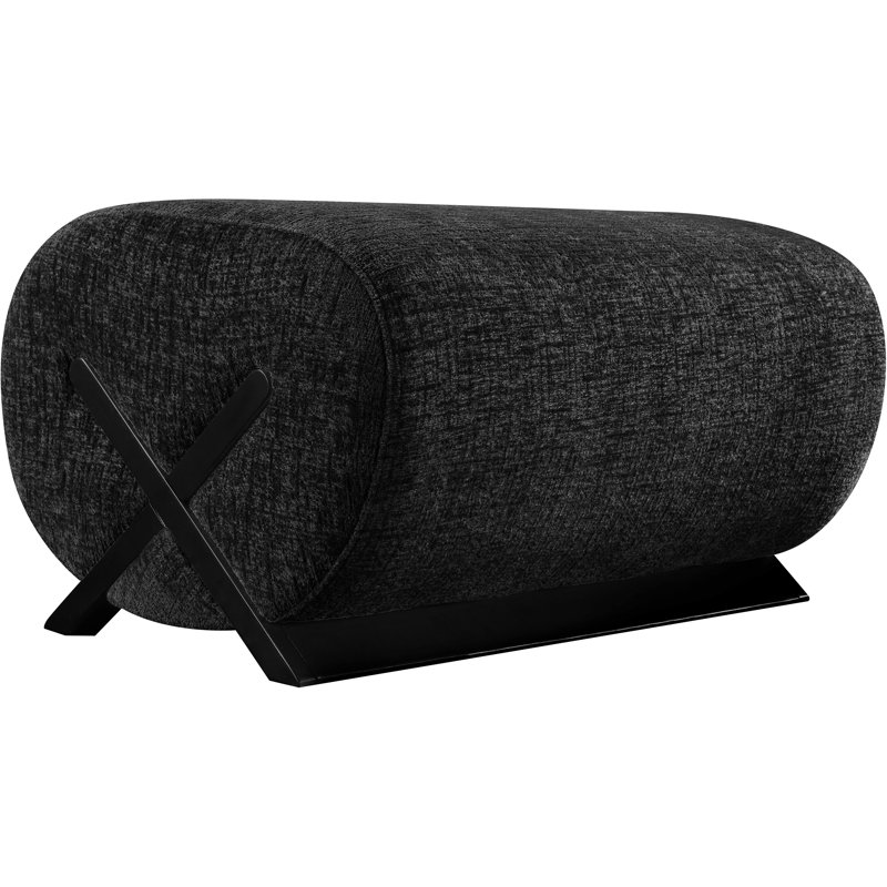 Repose-pieds Akira, Noir, Tissu de polyester noir