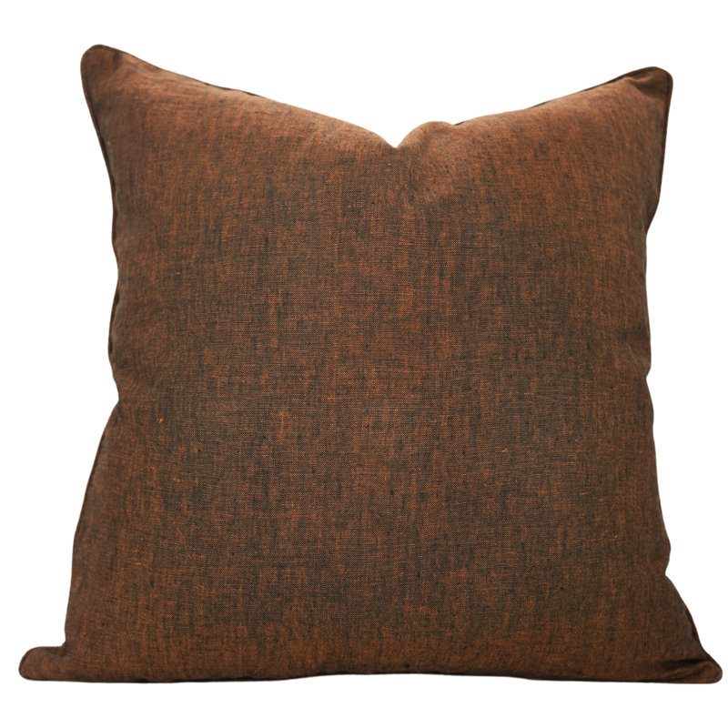 Fabcline Home Essentials - Housse de coussin élégante et unie, brun, H 16 po x l 16 po