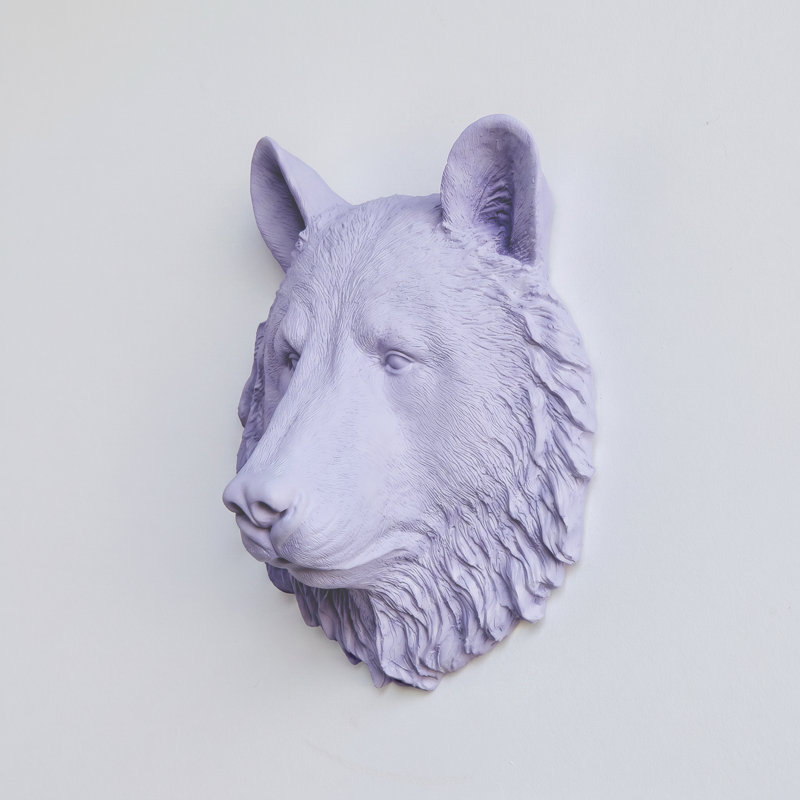 Handmade Glam Animals Wall Decor on Resin, Lavender