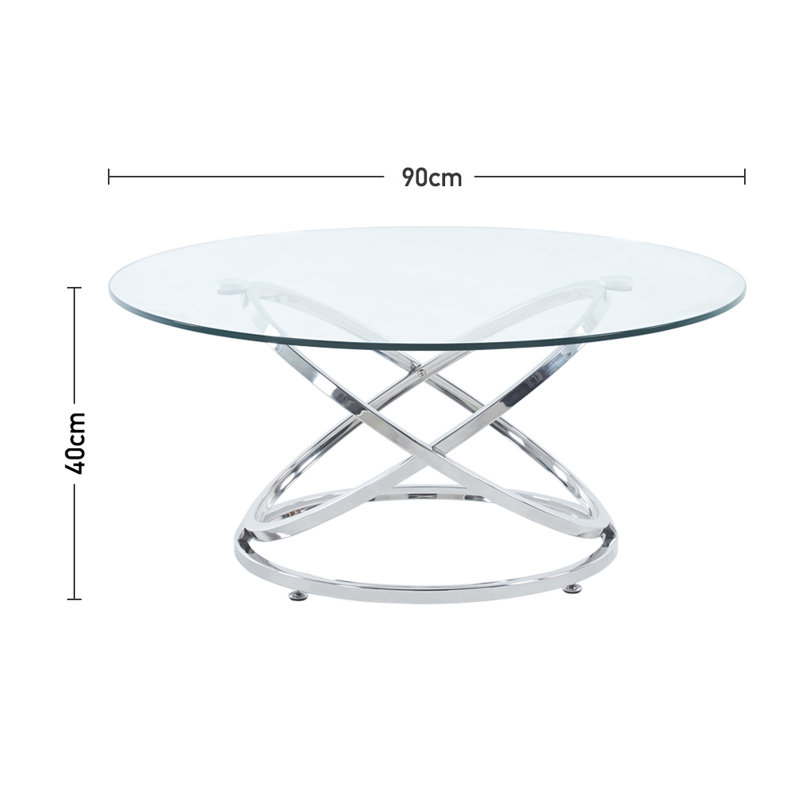 Aarren Abstract Coffee Table, Silver 